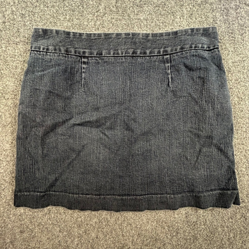 J Crew‎ Stretch Denim Sailor Skirt Button Front A Line Mini Size 6 - Picture 2 of 7